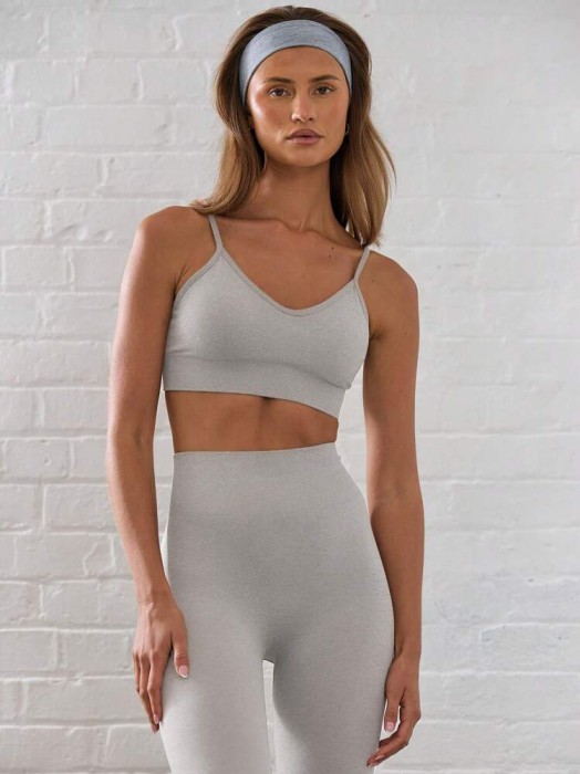 Popielaty biustonosz sportowy (L)