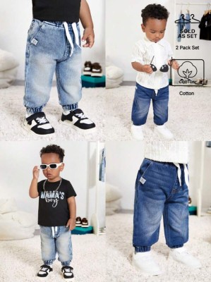 2pack niebieskie jeansy wiązanie (2-3L)