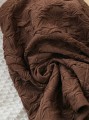 Brązowy teksturowany top rozcięcie (XL)