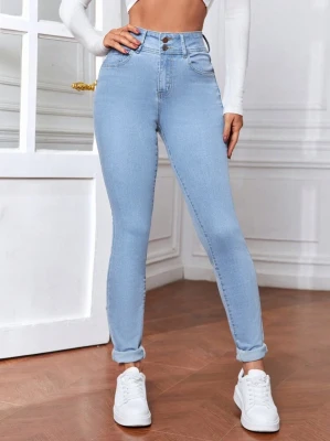 Jasnoniebieskie jeansy rurki (S)