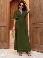 Ciemnozielona sukienka maxi (XS)