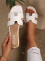 Białe klapki płaski obcas (37,5)
