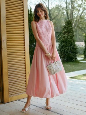 Różowa sukienka bez rękawów (M)