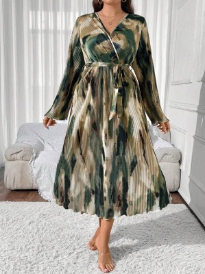 Plisowana sukienka pasek (1XL)