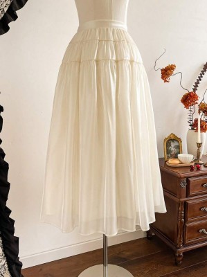 Ecru spódnica midi (M)