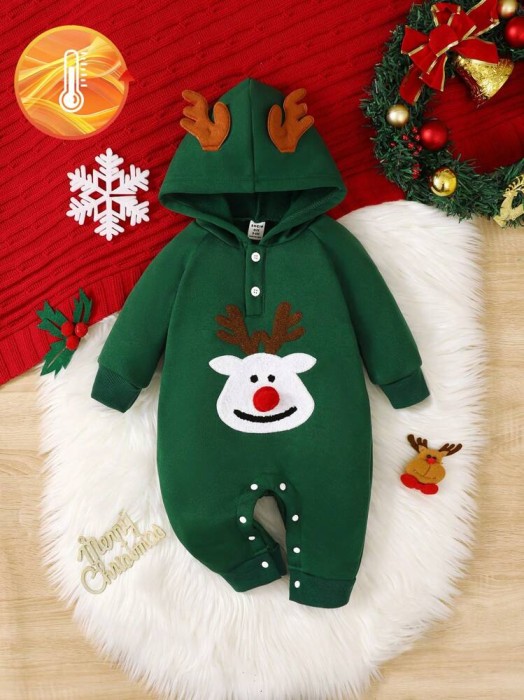 Zielony kombinezon kaptur (12-18M)