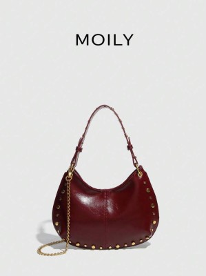 Bordowa mała torebka łańcuszek