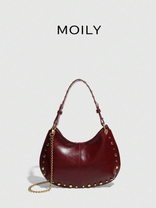 Bordowa mała torebka łańcuszek