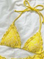 Żółte bikini kąpielowe kwiaty (S)