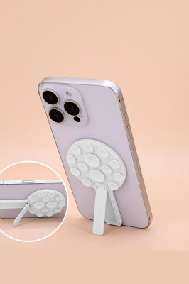 Biały uchwyt na telefon naklejka