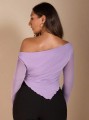 Liliowa siateczkowa bluzka (1XL)
