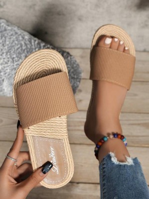 Brązowe klapki platforma (38)