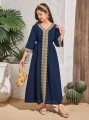 Granatowa sukienka v neck (9L)