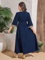 Granatowa sukienka v neck (9L)
