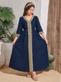 Granatowa sukienka v neck (9L)