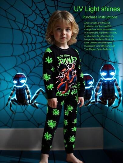 Czarna piżama UV wzór (6L)