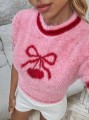 Różowy sweter krótki rękaw (S)
