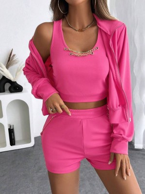 Różowy komplet trzyczęściowy (M)