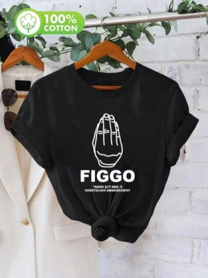 Czarny t-shirt nadruk (L)