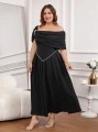 Czarna sukienka cyrkonie (0XL)