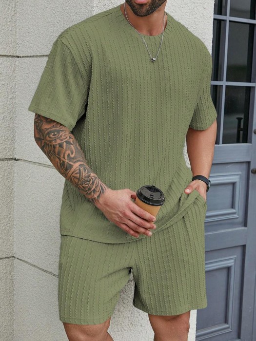 Teksturowana koszulka krótkie rękawy (2XL)