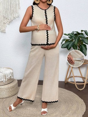 Teksturowany zestaw bluzka spodnie (S)