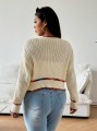 Krótki kardigan ecru guziki (2XL)