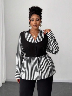 Dwukolorowa koszula paski (1XL)