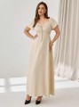 Beżowa sukienka maxi (1XL)