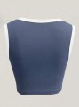 Niebieski dopasowany top (L)