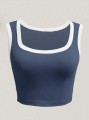 Niebieski dopasowany top (L)
