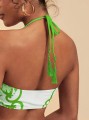 Białe bikini zielony wzór (L)