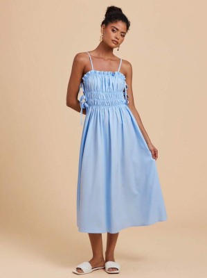 Błękitna sukienka ramiączka (M)