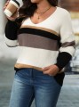Kolorowy sweter v neck (3XL)