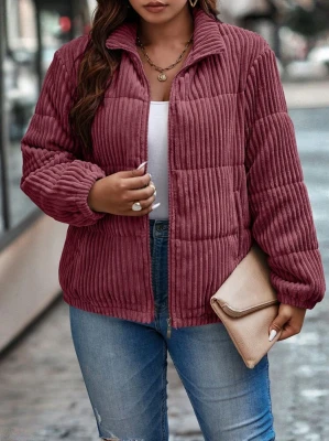 Bordowa kurtka kieszenie (1XL)