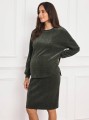 Khaki komplet spódnica bluza (L)
