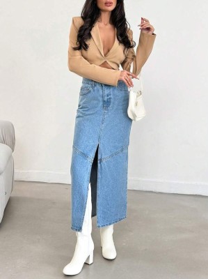 Niebieska jeansowa spódnica midi (34)