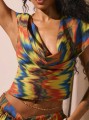 Kolorowy wzorzysty top (L)