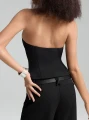 Czarny top odkryte plecy (M)