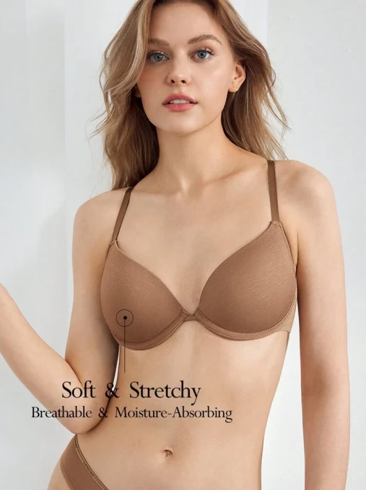 Brązowy gładki biustonosz (75D)