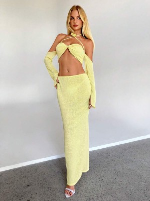 Żółty dwuczęściowy zestaw (S)