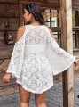 Biała prześwitująca bluzka koronka (3XL)