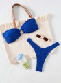 Niebieskie teksturowane bikini (XL)