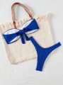 Niebieskie teksturowane bikini (XL)