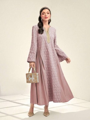 Różowa sukienka midi kwiaty (M)