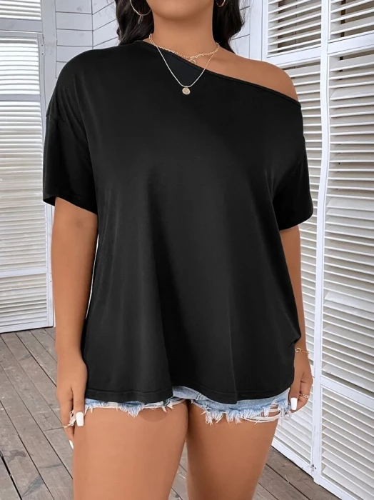 Czarna koszulka cut out (1XL)