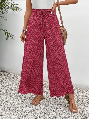 Różowe proste spodnie wzór (M)