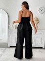 Czarny komplet spodnie top (2XL)
