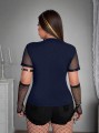 Granatowa bluzka cut out (2XL)