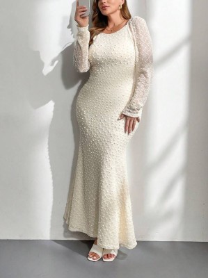 Maxi sukienka długie rękawy (2XL)